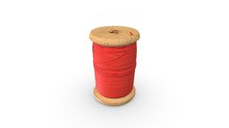 Red Threads red, thread, clothes, repair, sewing, photogrammetry, needlework, skein, model-124
