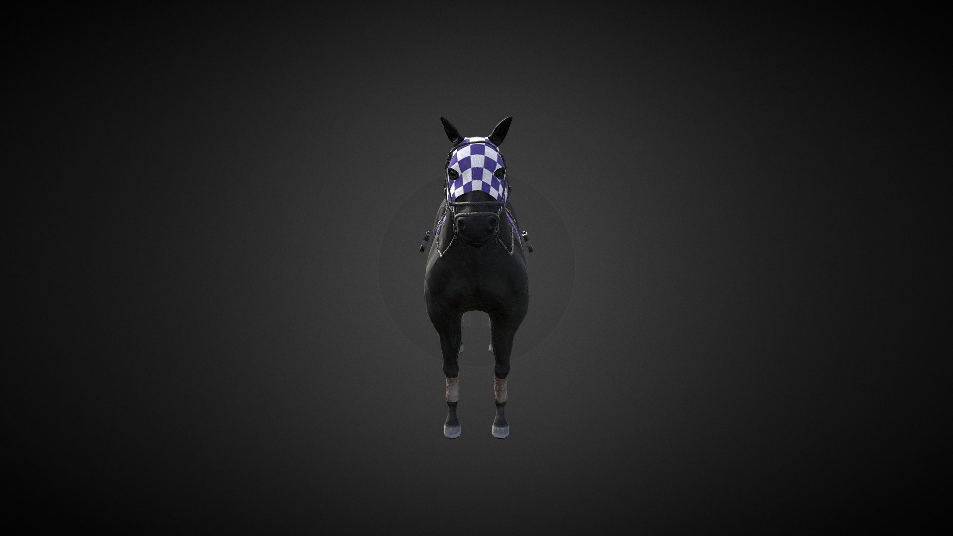 Black Racing Horse lowpoly. best for games and VR scene. All textures are PBR 4K resolutions. There are 3 material sets 1 For Body 1 For Eyes and 1 for All props combined 3d model