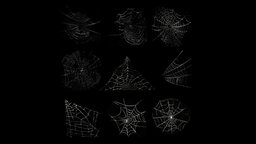 Spider Webs Pack One insect, spider, animals, haunted, spiderman, old, models, web, cob, flies, terror, spiderweb, cobweb, various, pbr, lowpoly, fly, house, halloween, interior, horror, gameready