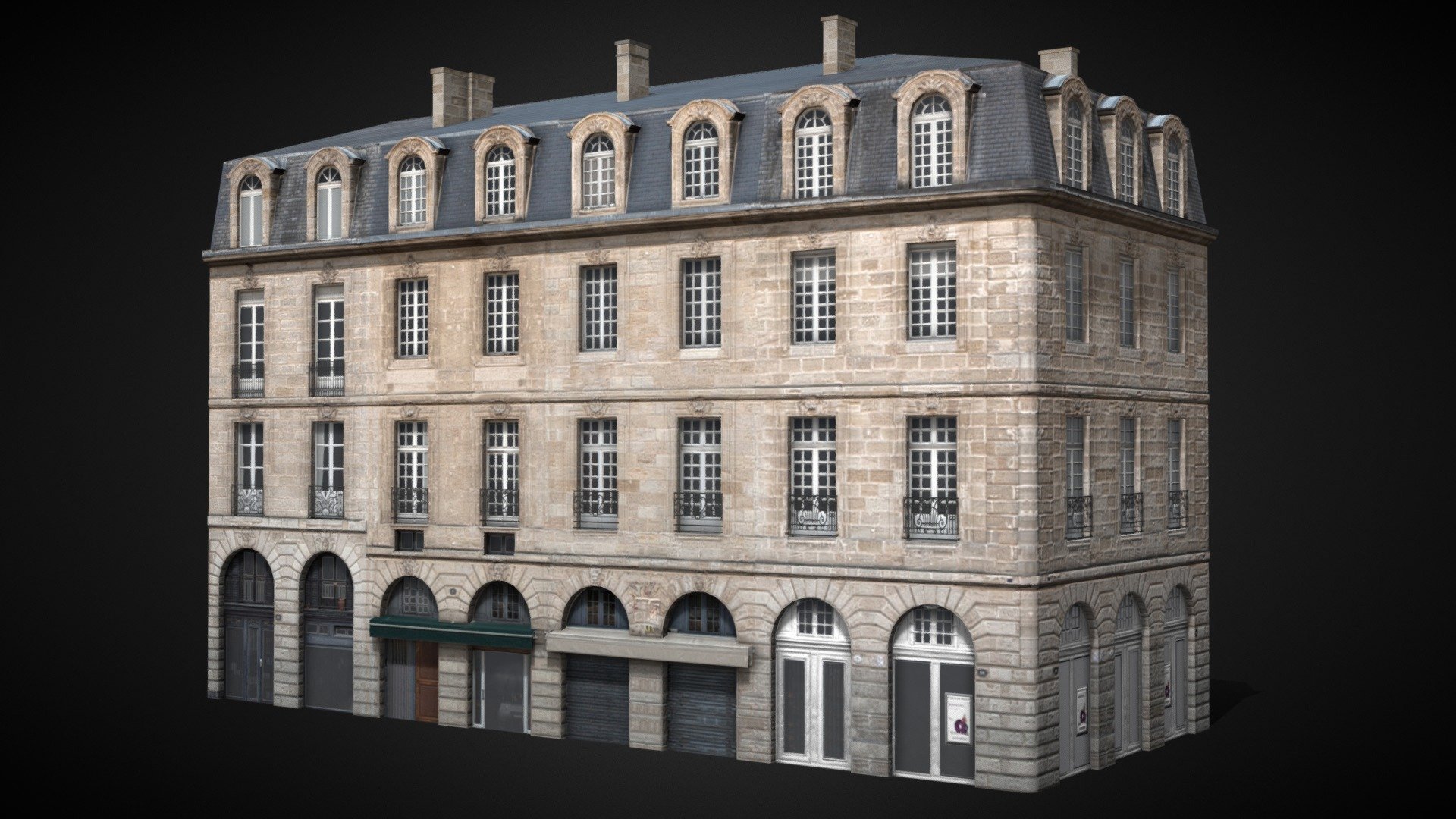 Custom low-poly asset made with Blender and Gimp for the Cities: Skylines video game. Available on the Steam Workshop here: https://steamcommunity.com/sharedfiles/filedetails/?id=2099741510 - Bordeaux Flat 2 corner [France] - Download Free 3D model by Lost Gecko (@Lost_Gecko) 3d model