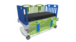 Medical Hospital Bed for Children bed, baby, small, clinic, children, aid, child, furniture, hospital, surgery, medicine, smile, ward, healthcare, infant, newborn, pediatric, facility, prenatal, medical