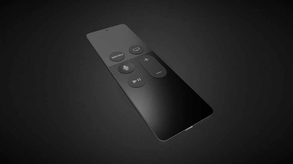 Low Poly Apple TV Remote for AR, VR Modelled in Modo, Textured in Substance Painter 3d model