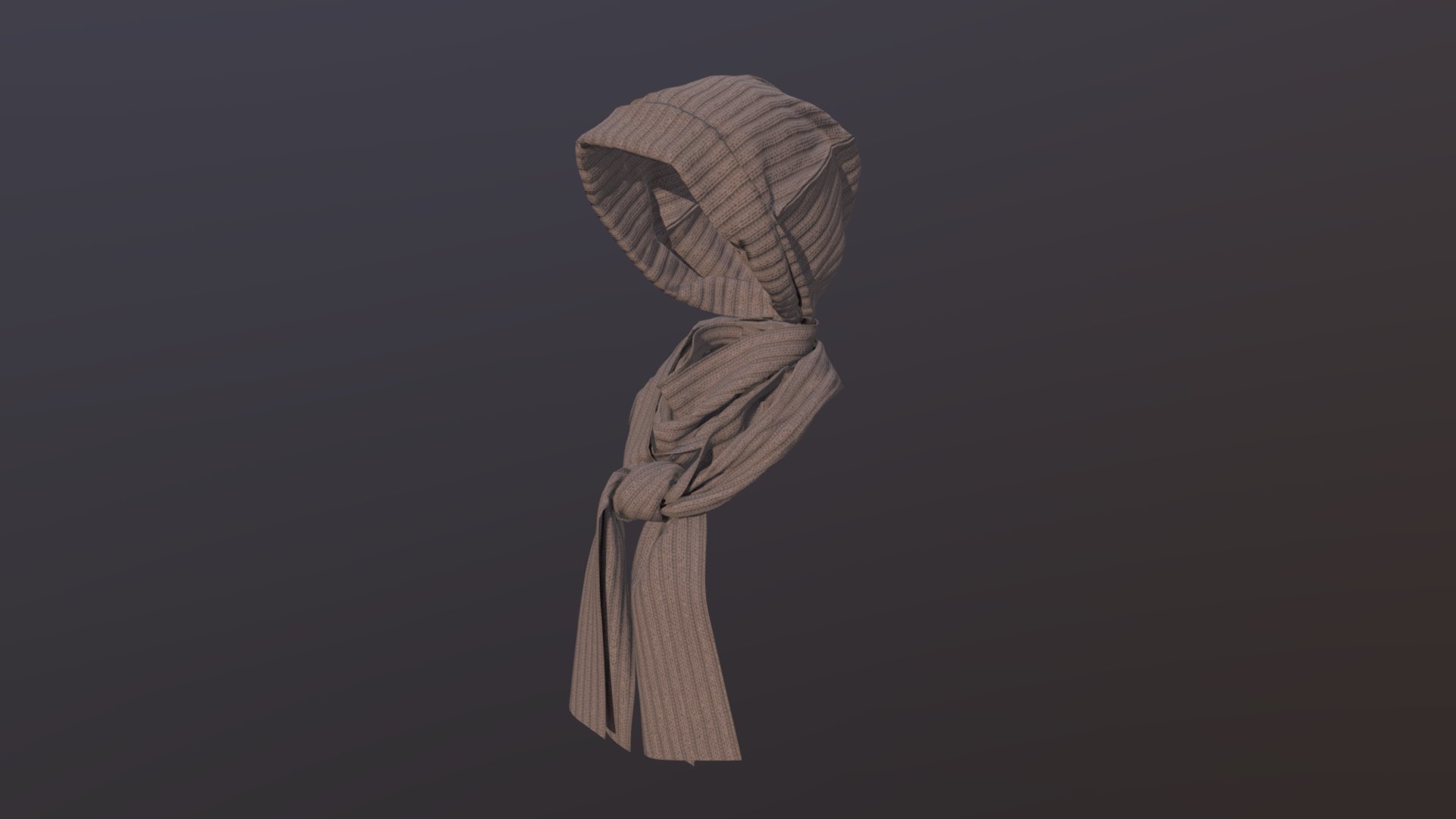 This is demo of the wool knit material for that selling model: https://skfb.ly/6K9I7 - Knit Cap and Scarf Wool Knit - 3D model by ruslan_kokarev 3d model