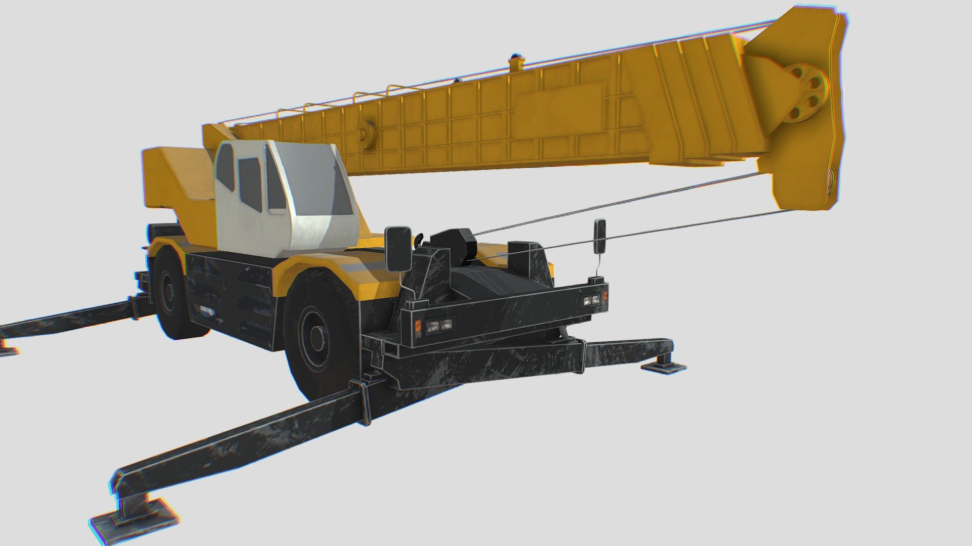 Truck-mounted Crane low polygon - Truck-mounted Crane - 3D model by Meas Rathnaksambath (@BigKBK) 3d model