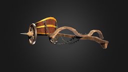 Chariot ancient, wooden, transport, battle, chariot, vehicle, gameart, gameasset, fantasy, war, history, gameready