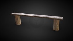 Wood Bench Old 3D Scan