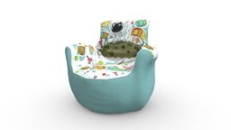 Arm Chair Bean Bag Kids sofa, assets, armed, bags, unreal, bag, furniture, unity3d, lowpoly, chair, gameready