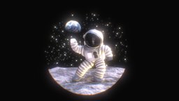 Moon Bass moon, earth, dance, landing, spaceman, apollo, stars, astronaut, stylised, astro, planets, 1969, dancing, moonlanding, animation, space