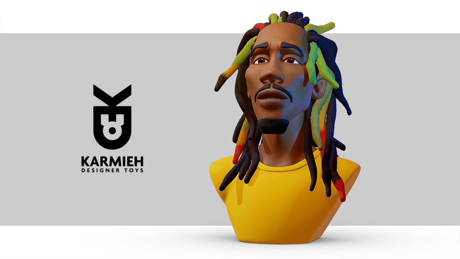 Morning sculpt, to continue my lineup of artists I grew up listening to, here is the king of Reggae the one and only Bob Marley. Sculpted in Zbrush. And if you are wondering, yeah I am going to make him into a toy. For more info https://www.karmieh.com/ - Bob Marley - 3D model by Oasim Karmieh (@pixelbudah) 3d model