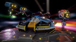 toy_scifi starting grid racecar, speedcar, vehicle, sci-fi, racing, choro-q