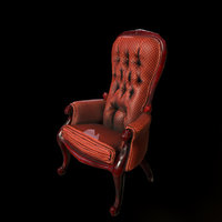 Armchair Low 001 victorian, ornate, furniture, gothic, physically-based, pbr, chair