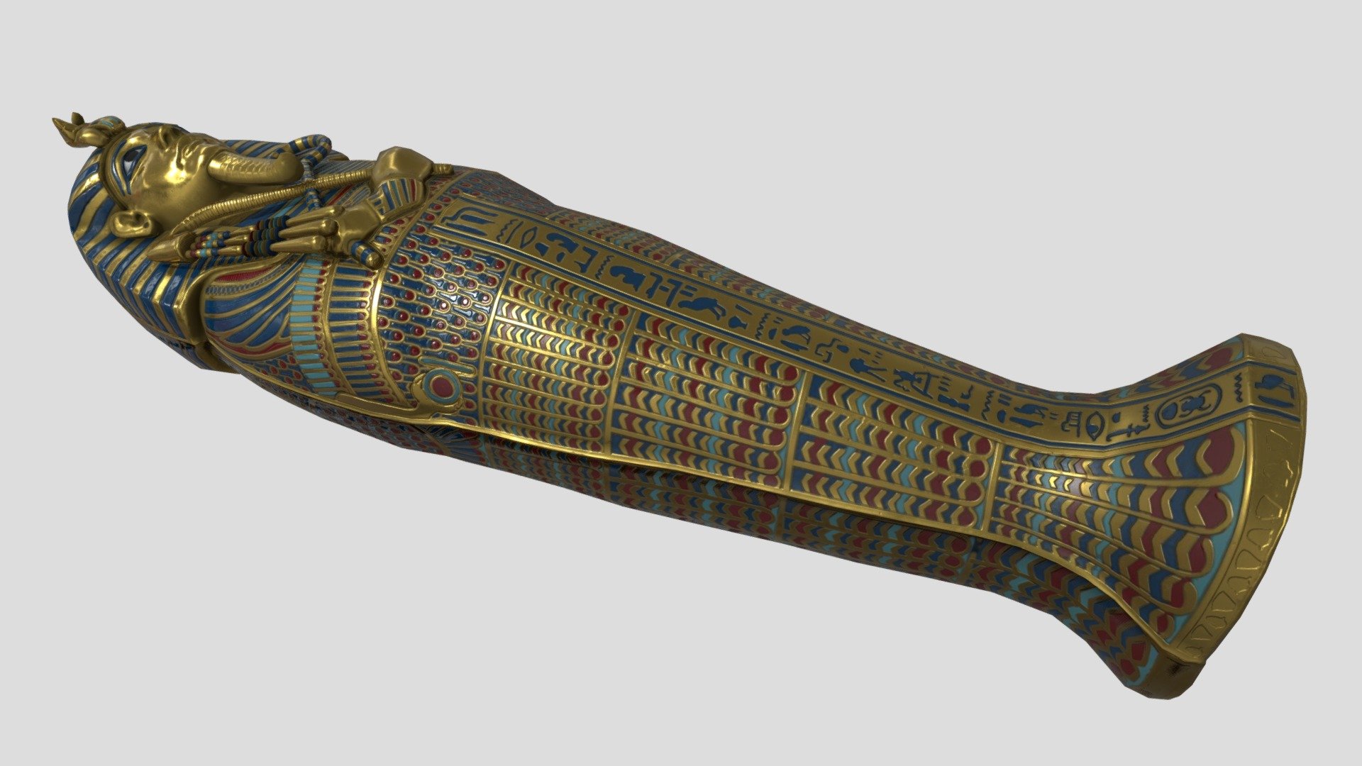 Golden Sarcophagus
The model has an optimized low poly mesh with the greatest possible number of simplifications that do not affect photo-realism but can help to simplify it, thus lightening your scene and allowing for using this model in real-time 3d applications.

Real-world accurate model.  In this product, all objects are ERROR-FREE and All LEGAL Geometry. Subdivisions are not required for this product.

Perfect for Architectural, Product visualization, Game Engine, and VR (Virtual Reality) No Plugin Needed.

Format Type




3ds Max 2017 (standard shader)

FBX

OBJ

3DS

Texture

2 material used. 2 different sets of textures:




Diffuse

Normal

Specular

Gloss

AO

Specular n Gloss [.tga additional texture]

You might need to re-assign textures map to model in your relevant software - Golden Sarcophagus - Buy Royalty Free 3D model by luxe3dworld 3d model