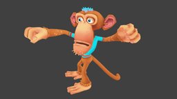Monkey Lowpoly monkey, tree, toon, biped, chimp, animals, ape, painted, unreal, mammal, banana, baked, thief, run, gorilla, jungle, maya, character, unity, cartoon, game, 3d, texture, lowpoly, model, animal, animation, free, animated, rigged