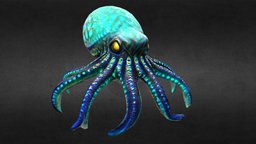 Octopus Squid Alpha marine, biology, underwater, alpha, octopus, ocean, aquatic, squid, realistic, dominant, character, 3d, model, creature, animal, animation, sea, createdwithai