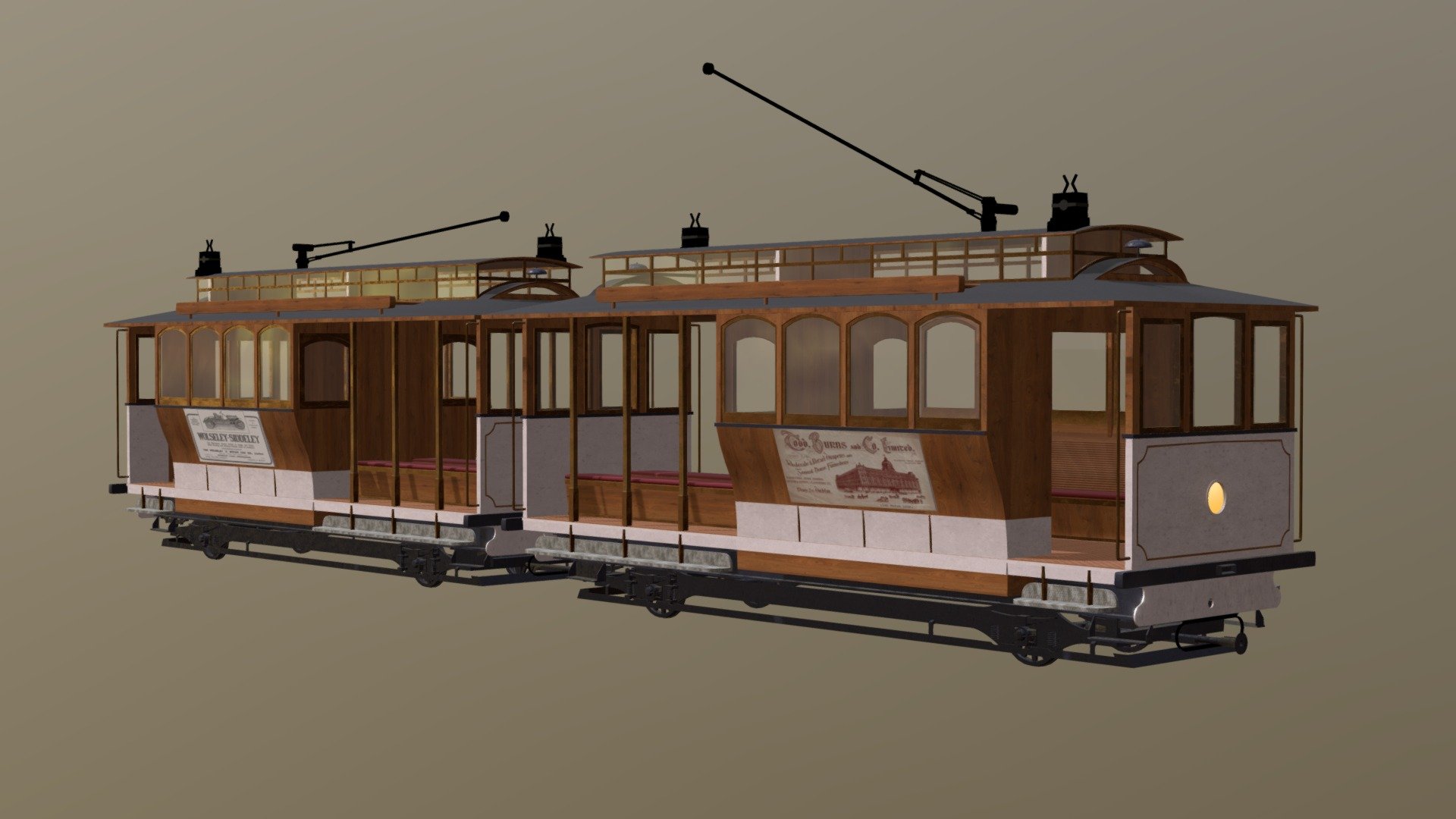Tram vintage double

Game ready model for unreal, unity engine. For scenes, videos, games.
Wheels with origins for animations
2k PBR  textures in substance painter
gizmos ready - Tram vintage double - Buy Royalty Free 3D model by Thomas Binder (@bindertom61) 3d model