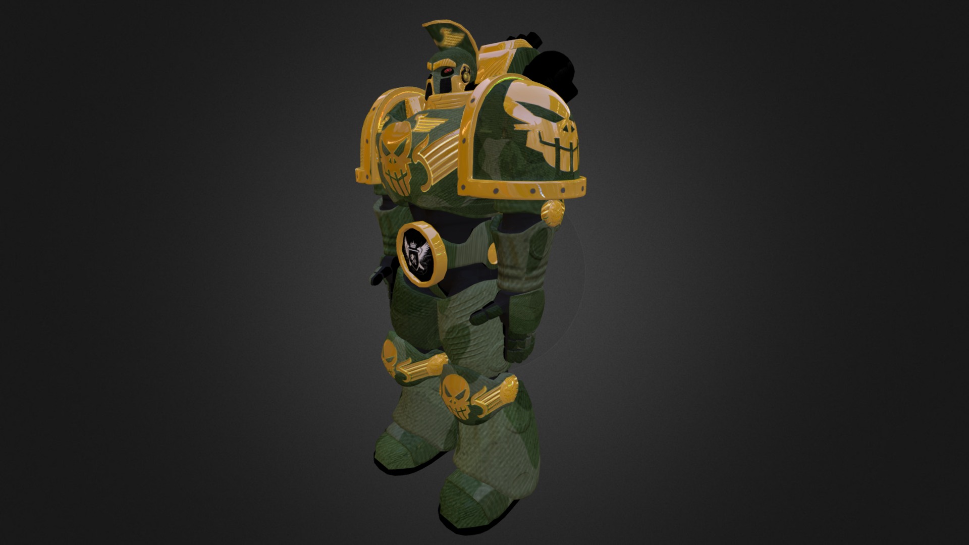 This is my Warhammer 40k Marines.

I call them the Spartan Marines. 

I will make a new texture that will look more like Spartan 3d model