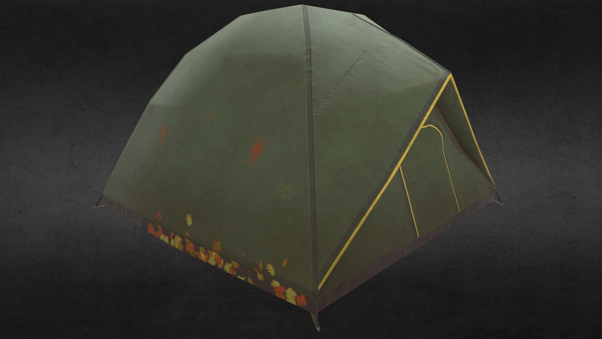 Tent, Paint splat &amp; leaves - Pathfinder Tent - Download Free 3D model by ARmediaLab (@Daryl.Gungadoo) 3d model