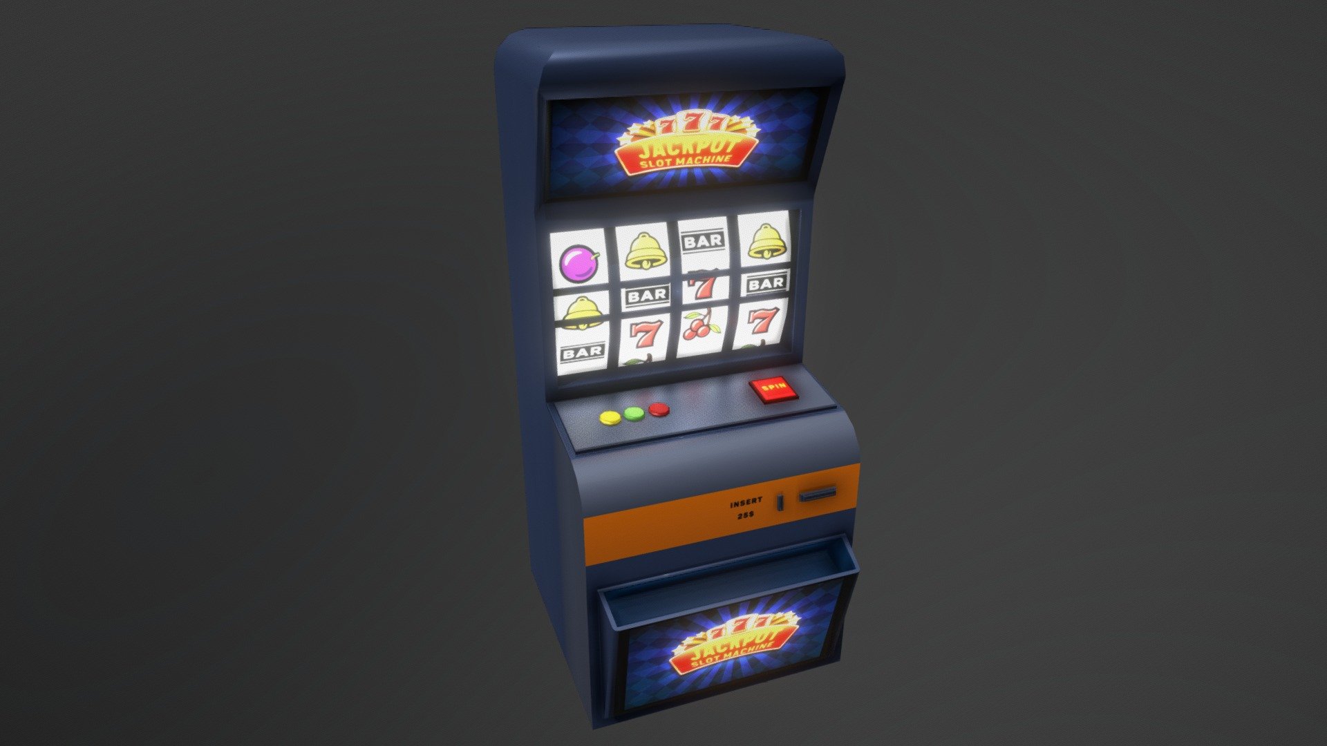 Modelling in Blender
Textures in PS! - Low Poly Slot Machine - Download Free 3D model by Bar0nline 3d model