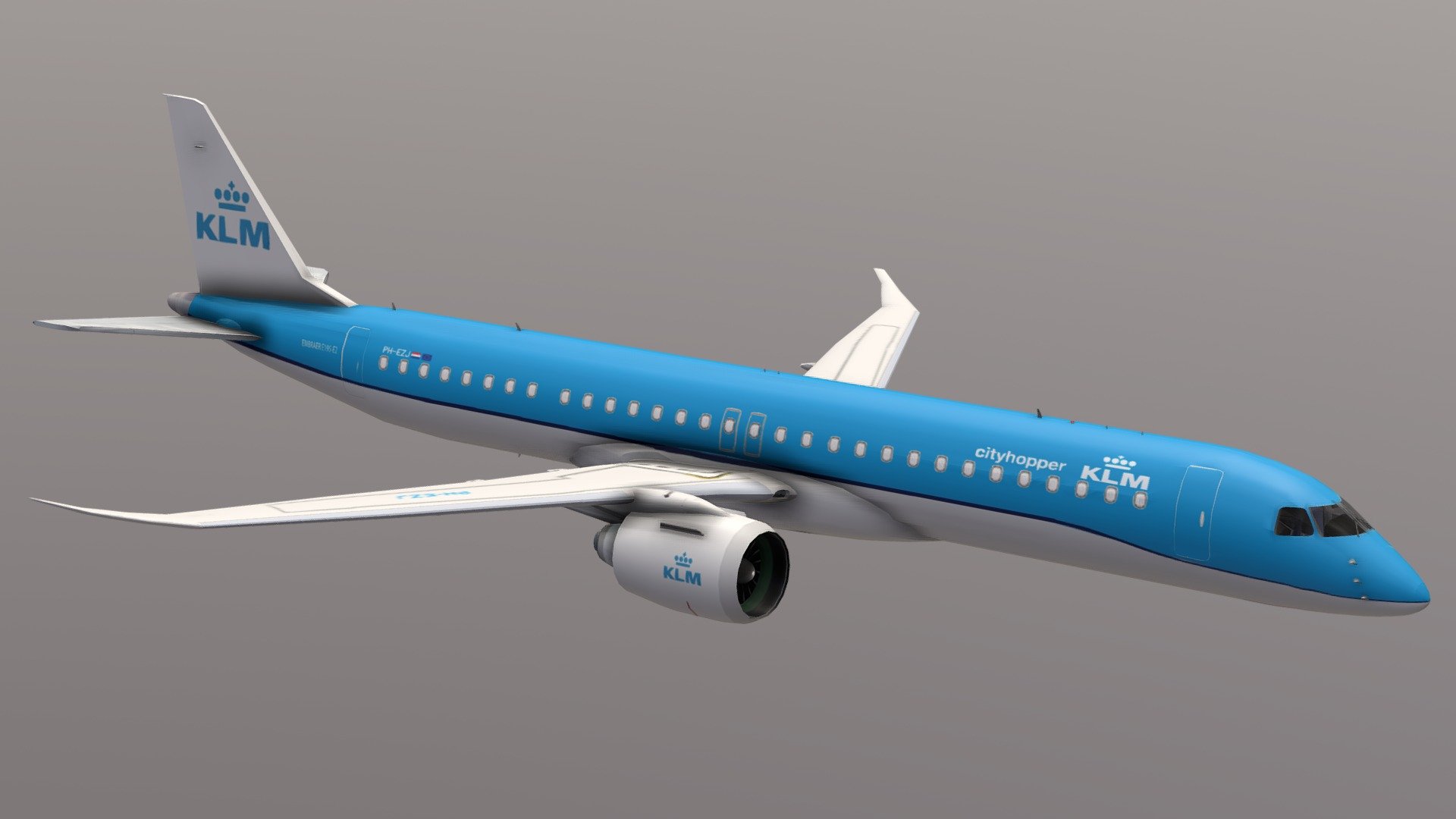Embraer E195 E-2 KLM - Embraer E195 E-2 KLM - Buy Royalty Free 3D model by Simaoelis3D (@Simaoelis-3d) 3d model