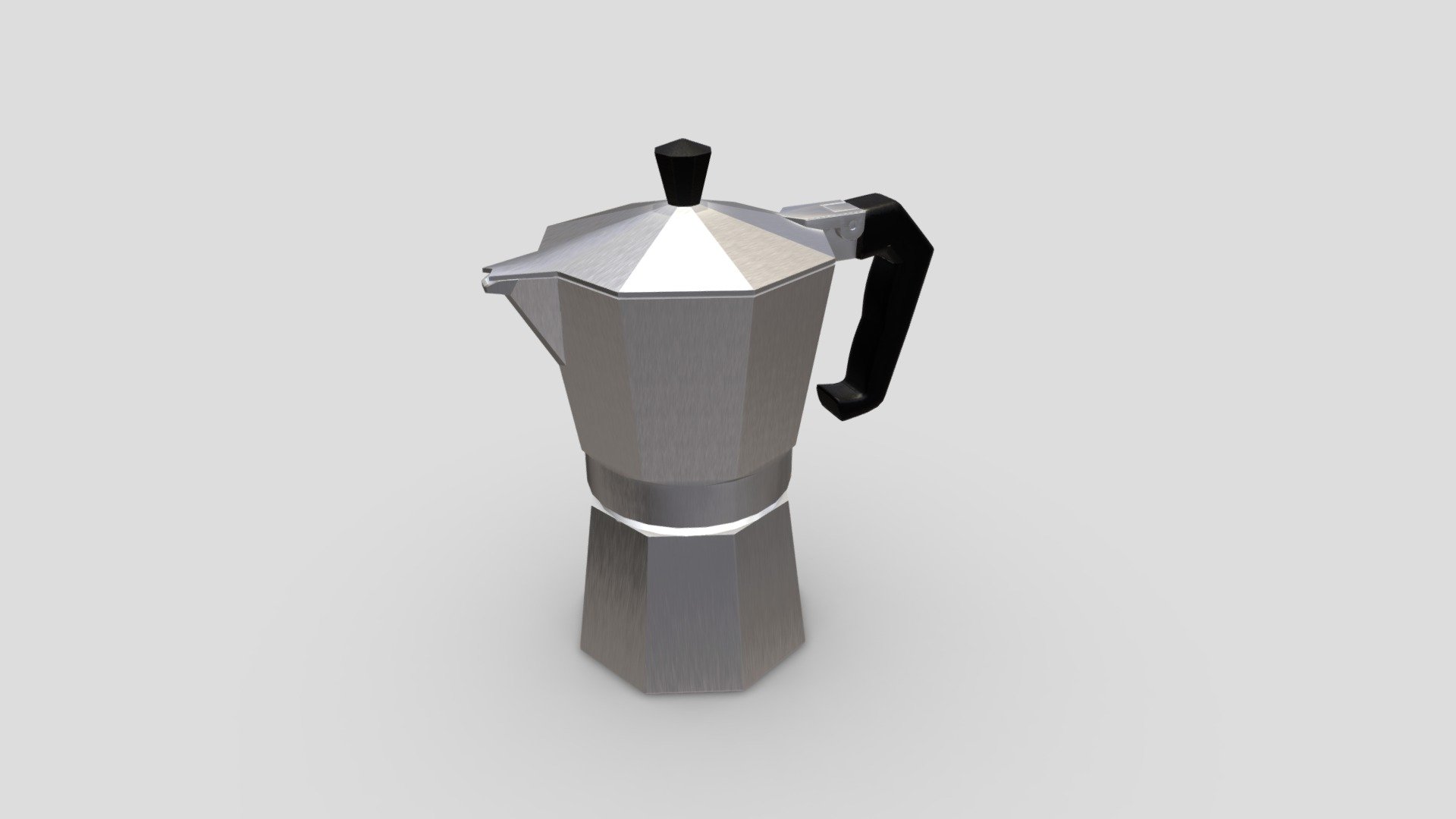 low poly 3d model of metalic italian coffee maker - Moka Pot Coffee maker - Buy Royalty Free 3D model by assetfactory 3d model