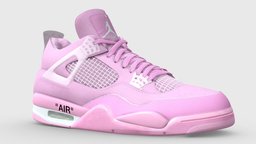 Jordan 4 Off White Pink shoe, style, white, 4, fashion, off, runner, foot, classic, nike, four, footwear, sole, sneaker, hype, jordan, jumpman, character, air, sport, clothing