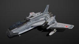 Scifi Fighter CTM125 fighter, starship, spacecraft, interceptor, aircraft, jet, game-ready, superior, pbs, msgdi, pbr, lowpoly, scifi, air, ship, space, spaceship, noai