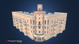 Corner house lowpolly, ussr, ukraine, game-asset, citiesskylines, stalin-era, zaporojie, low_poly, architecture, low-poly, gameasset, cities-skylines