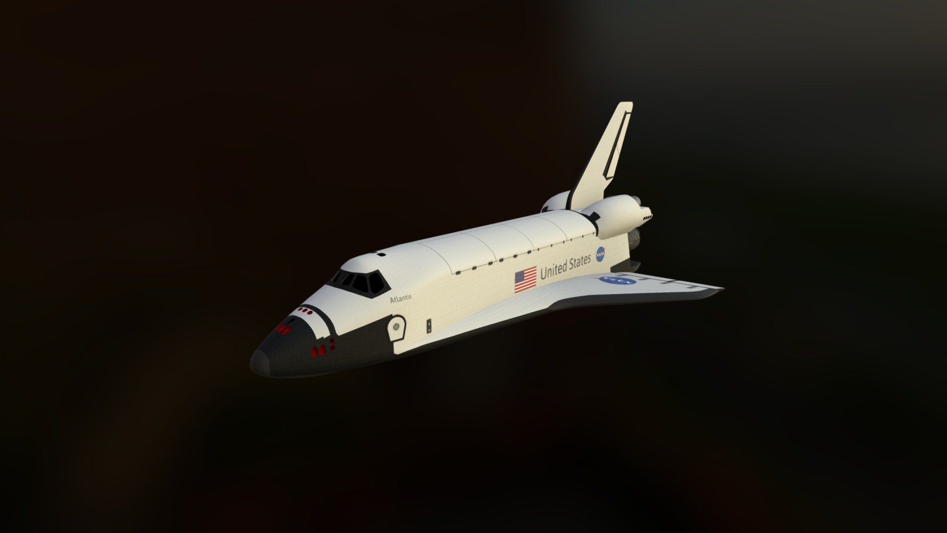 The Space Shuttle was a partially reusable low Earth orbital spacecraft system operated by the U.S. National Aeronautics and Space Administration (NASA), as part of the Space Shuttle program. Its official program name was Space Transportation System (STS), taken from a 1969 plan for a system of reusable spacecraft of which it was the only item funded for development.The first of four orbital test flights occurred in 1981, leading to operational flights beginning in 1982. Five complete Shuttle systems were built and used on a total of 135 missions from 1981 to 2011, launched from the Kennedy Space Center (KSC) in Florida. Operational missions launched numerous satellites, interplanetary probes, and the Hubble Space Telescope (HST); conducted science experiments in orbit; and participated in construction and servicing of the International Space Station. The Shuttle fleet's total mission time was 1322 days, 19 hours, 21 minutes and 23 seconds 3d model
