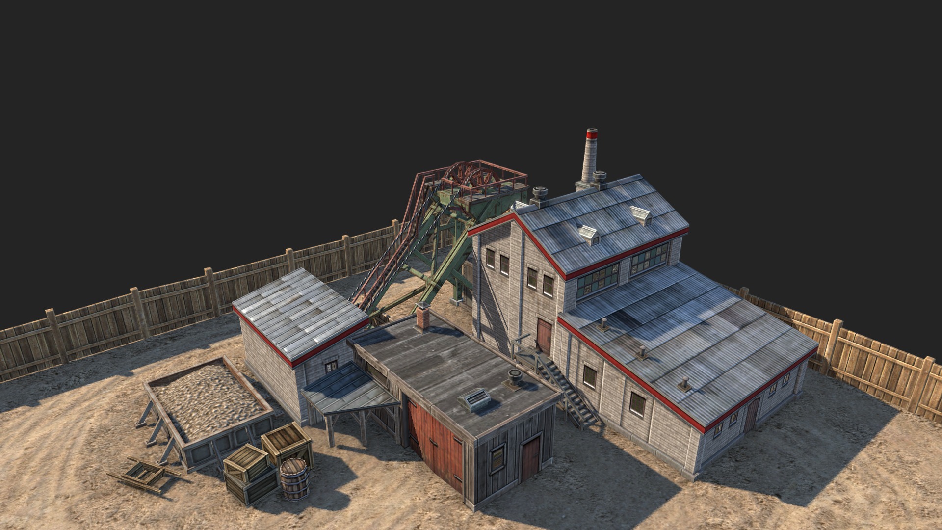 Lowpoly model for RTS-game based on Unity3D engine - Ore-mine (level 1) - 3D model by EugeneDDR 3d model