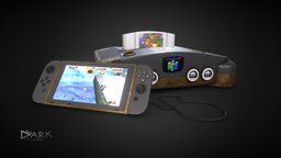 Nintendo 64 with Switch Controler challenge, console, nintendo, 3dcoat, n64, contest, darkminaz, nintendoswitch, substancepainter, maya, modeling, sketchfab, mario, retroelectronicschallenge, yeetthepenguin