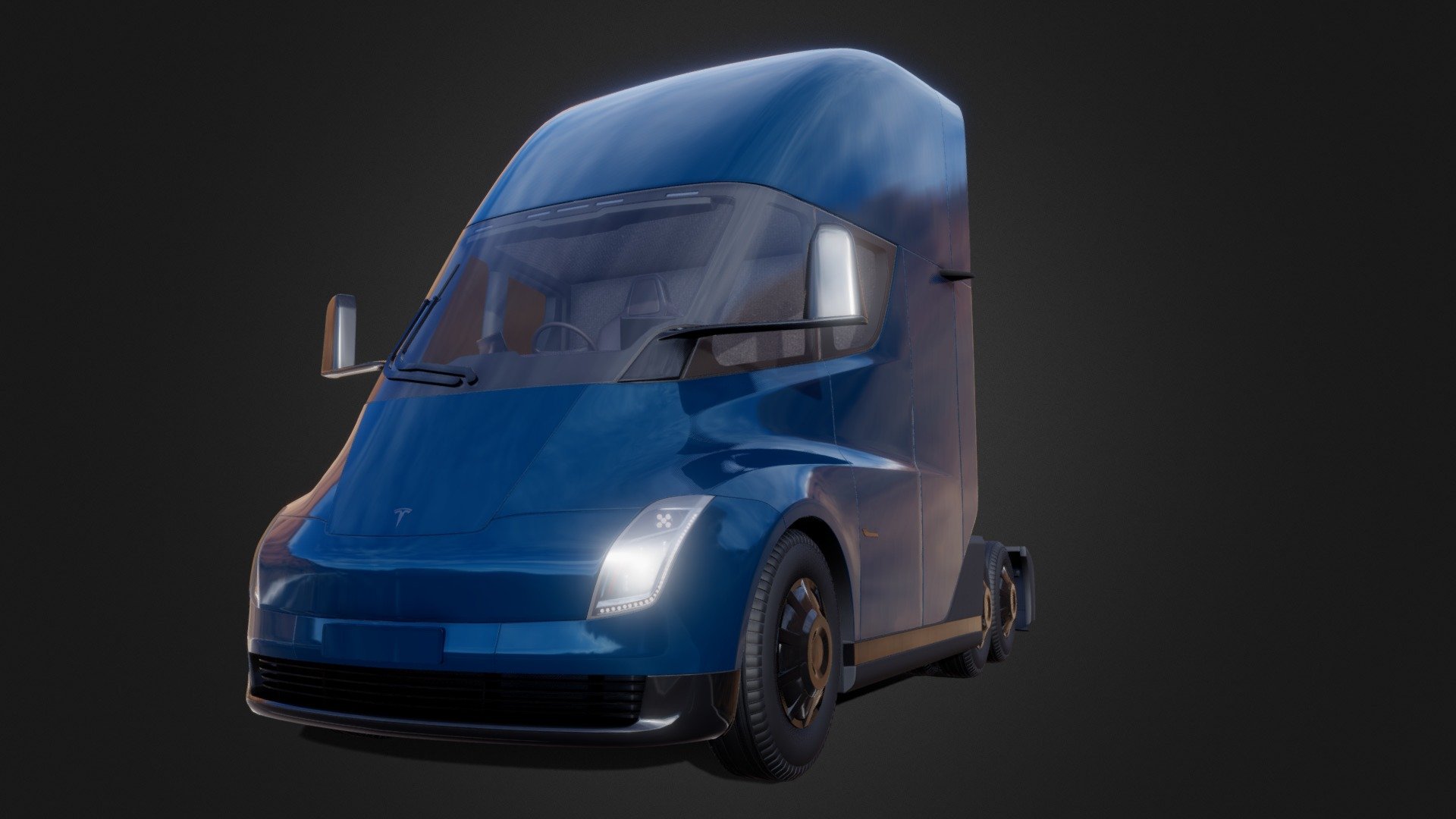 I modeled a Tesla Semi truck for you. The model is quite detailed and suitable for both VR and AR 3d model