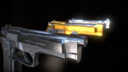 Stylized Low Poly Beretta M9
