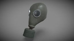 GP-5 gas mask gasmask, metal, game-ready, gp-5, low-poly