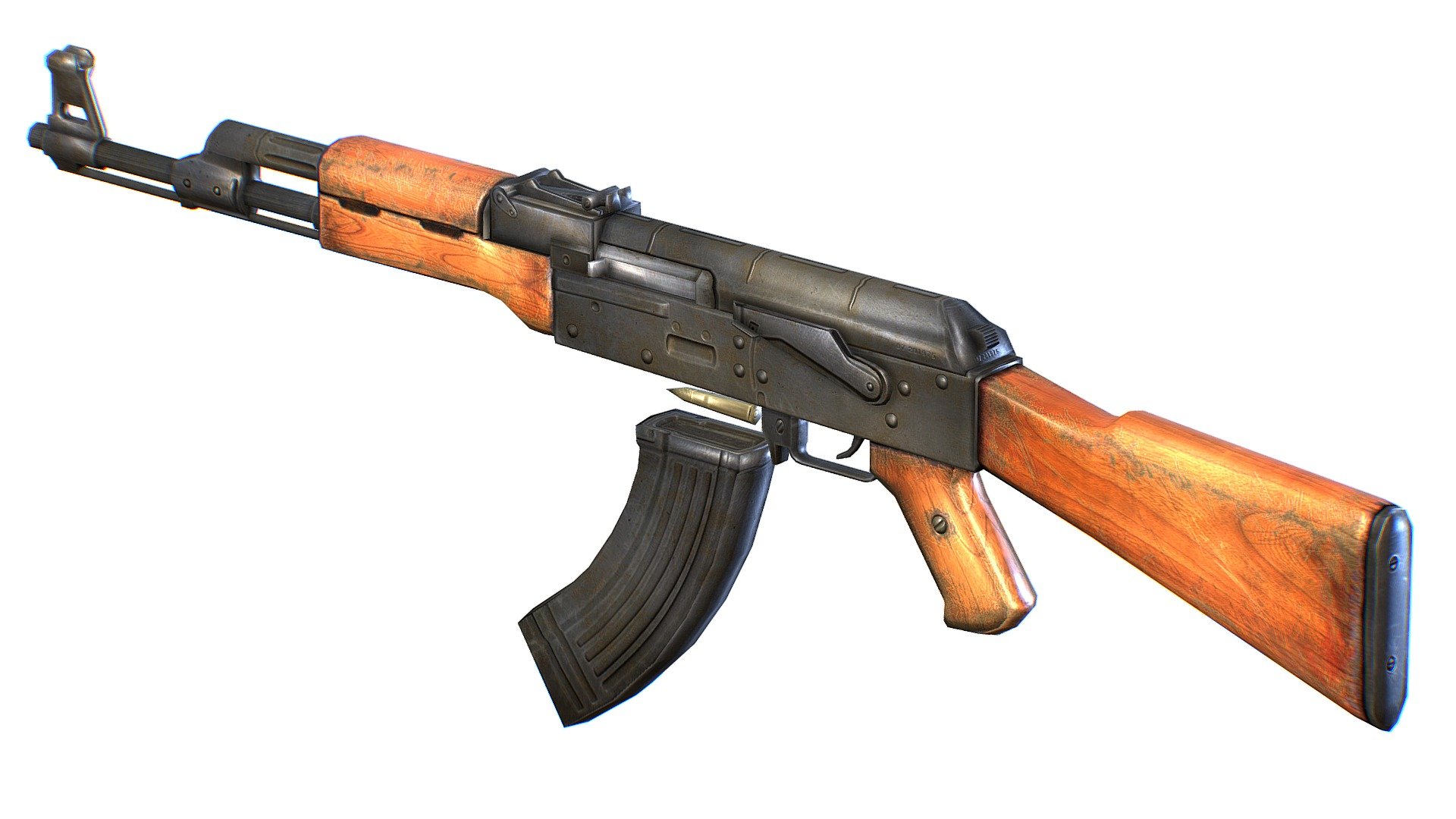 Kalashnikov Automatic Rifle  AK 47 LowPoly model - 1024x1024 textures, 3dsMaya file included 3d model