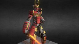 Samurai Mech japan, arms, sold, weapon, substance-painter, robot