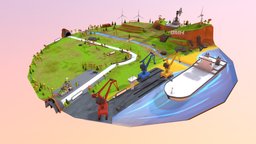 Bmh landscape, vr, 3ds-max, low-poly-model, 3d-coat, cartoon, hand-painted