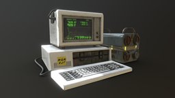 Cyberputer computer, retro, cyberpunk, substancepainter, substance, sci-fi