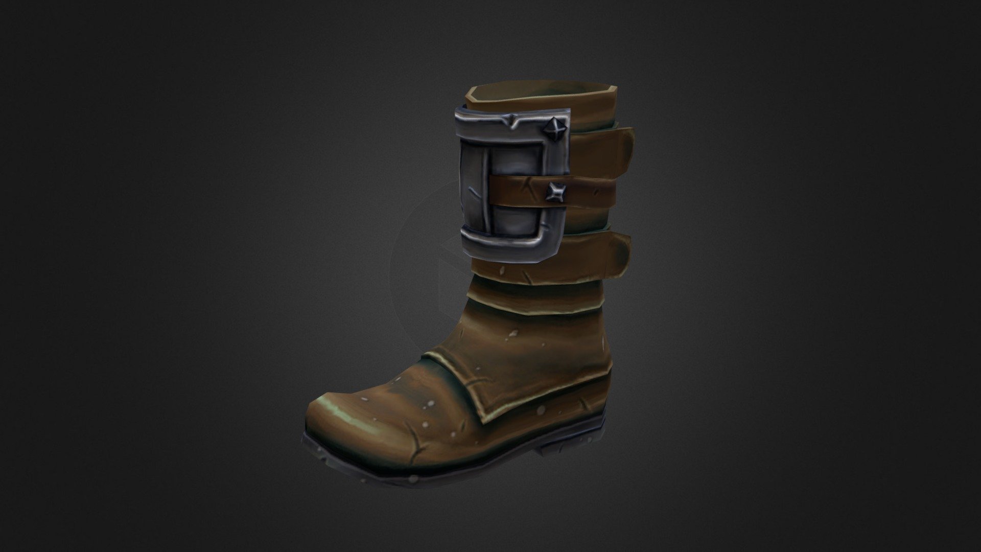 modeled in blender, painted in gimp - Leather boots - 3D model by KB 3d model
