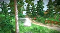 Stylized forest tree, forest, nature, spruce, spruce-forest, asset, stylized, gamemodel