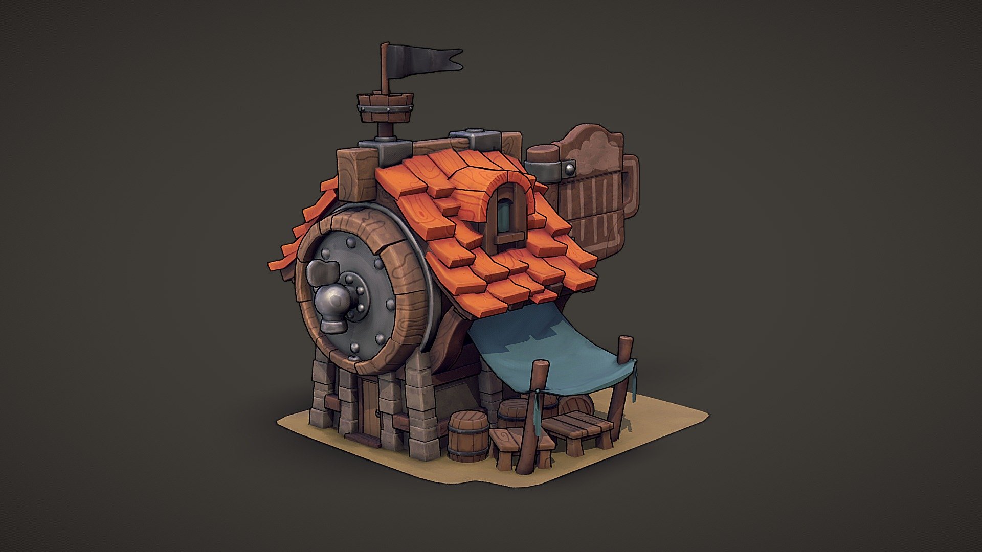 Hiya I bring you a new model. This time its this cute tavern based on a concept by Gabriel Romero. 
I tried a new workflow and even though this piece isn't as optimized as I would like it to be. Working on it gave me valueable insight when working in Substance Painter and making stylized PBR props. 

It is based on a design made byGabriel Romero (Gaboleps)

He makes some great work go check him out &gt; https://www.artstation.com/gaboleps
 - The Big Barrel Pub - 3D model by AntijnvanderGun 3d model
