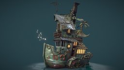 BOAT prop, game-asset, stylized, boat
