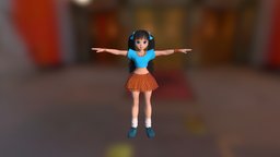 Cartoon Stylized Girl Model-Animation Included cartooncharacter, cartoongirl, character, girl, cartoon, model, stylized