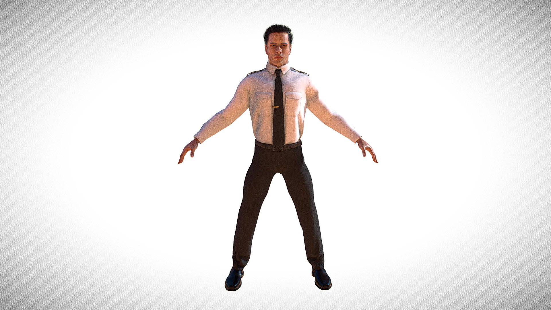 A custom made realistic 3D Airline Pilot Captain Model rigged for UE4 Mannequin wich is usable in both UE4 and UE5.

Please keep in mind this model is still in development and does not show the final result - [UE4] Airline Pilot Captain (Male) - 3D model by SanForge Studio (@SanForge) 3d model