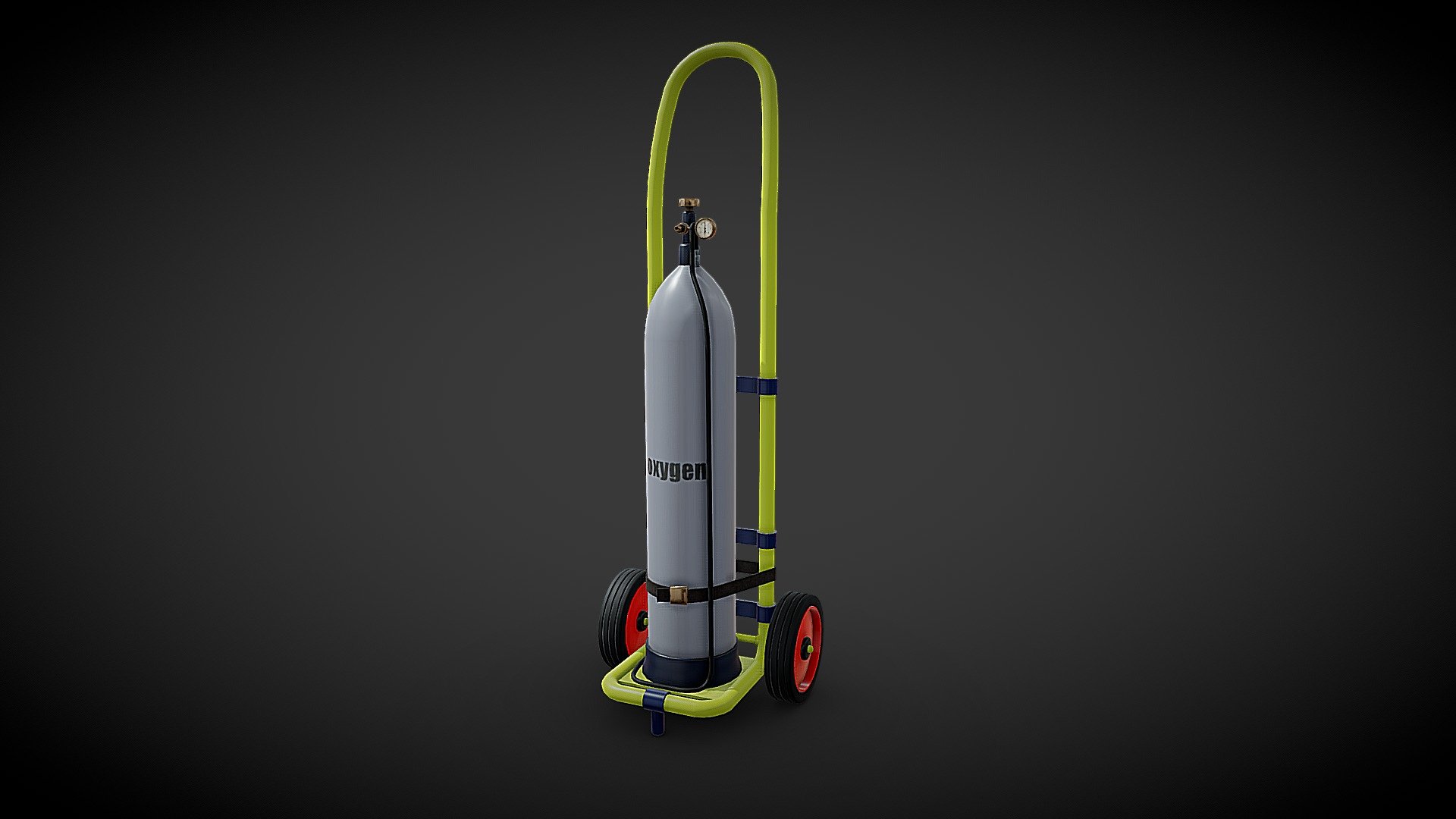 Lowpoly, game-ready oxygen tank. Unity engine scale 3d model