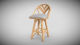 Lincoln brooks Tropicool Rattan Barstool bar, stool, wooden, style, cafe, high, restaurant, exterior, retro, classic, bamboo, outdoor, sweet, casual, polished, shine, boho, laquered, chair, black, light