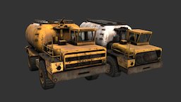 Belaz 540 Tanker Truck truck, abandoned, dump, tanker, post-apocalyptic, rusty, agricultural, chernobyl, lorry, belaz, 3dsmax, vehicle, lowpoly, gameart, car, industrial