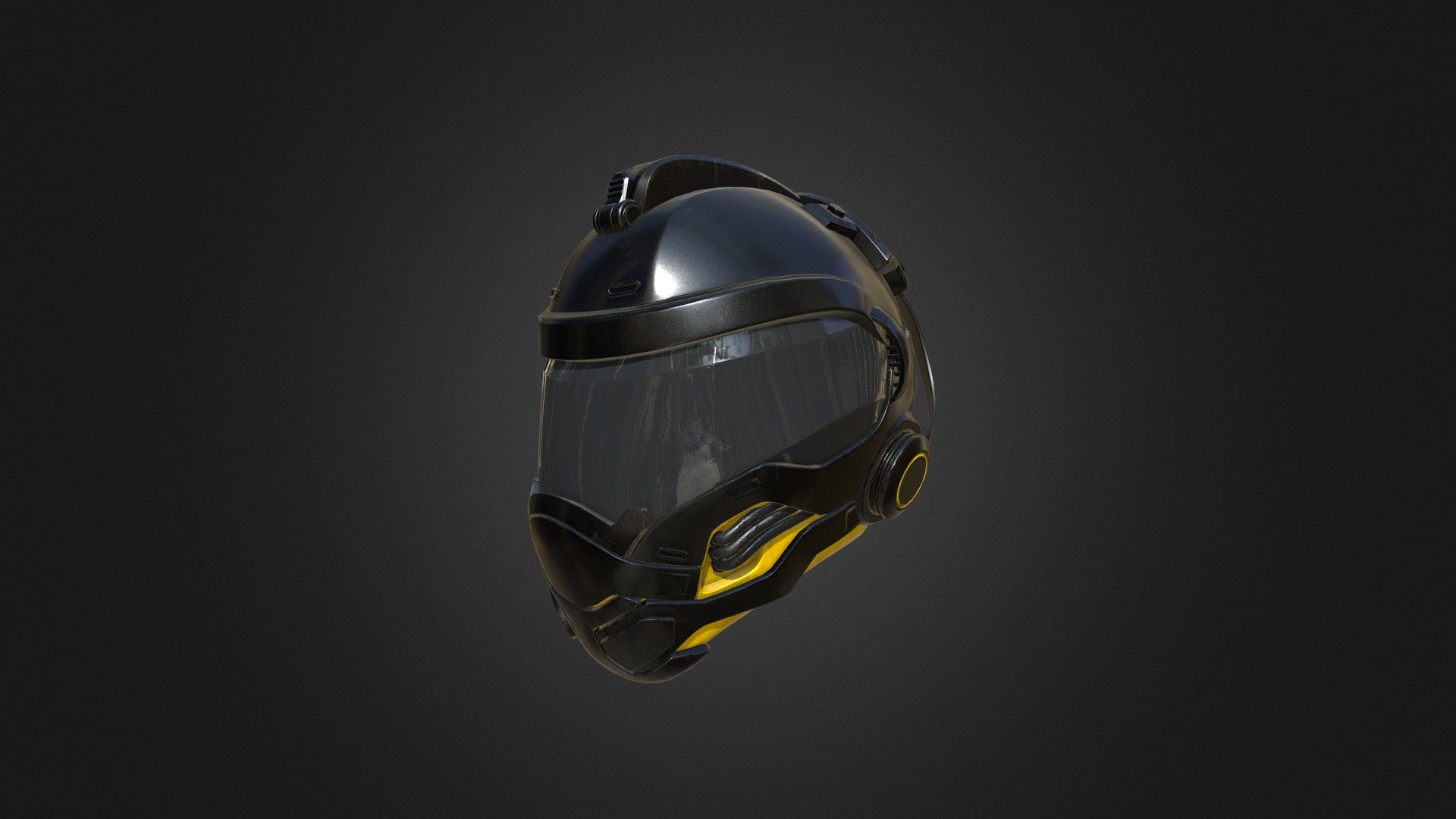 Lowpoly 3d Model &ldquo;Cyborg Sci-Fi Helmet