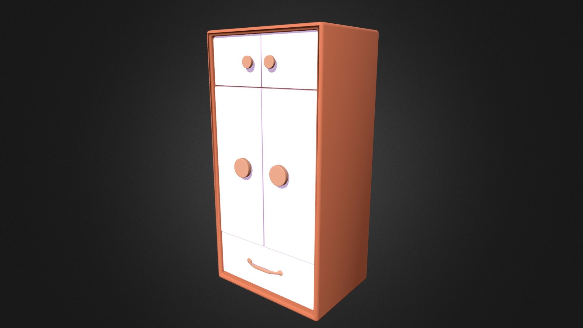 Lowpoly wardrobe made in blender. It was used for an animation 3d model