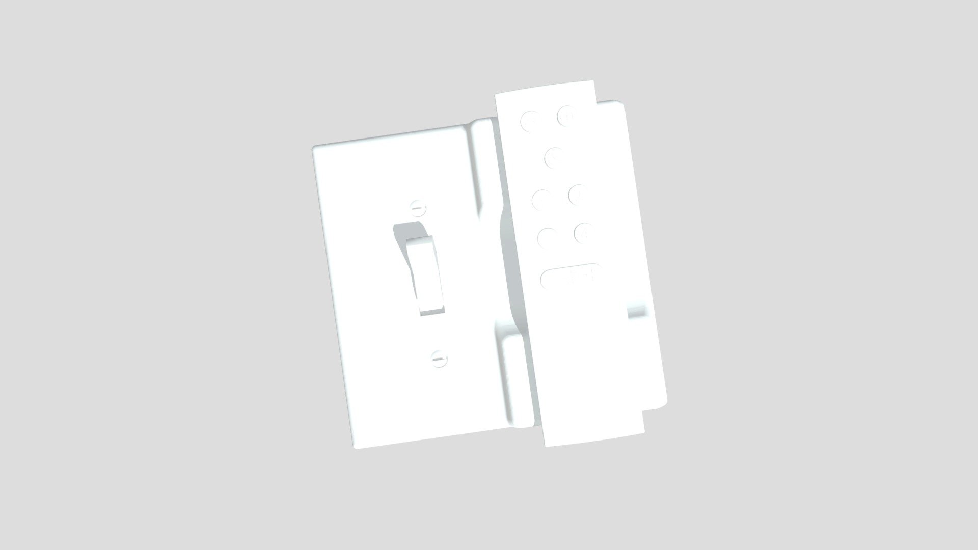 Modified wall lightswitch plate to hold Philips Wiz Wifi Remote (mfg PN: 603597) 3d model