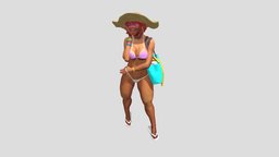 Ipanema girl body, hat, , bag, glasses, beach, woman, bikini, charactermodel, femalecharacter, bikini-girl, -girl, restricted, character, girl, female, 3dmodel, human